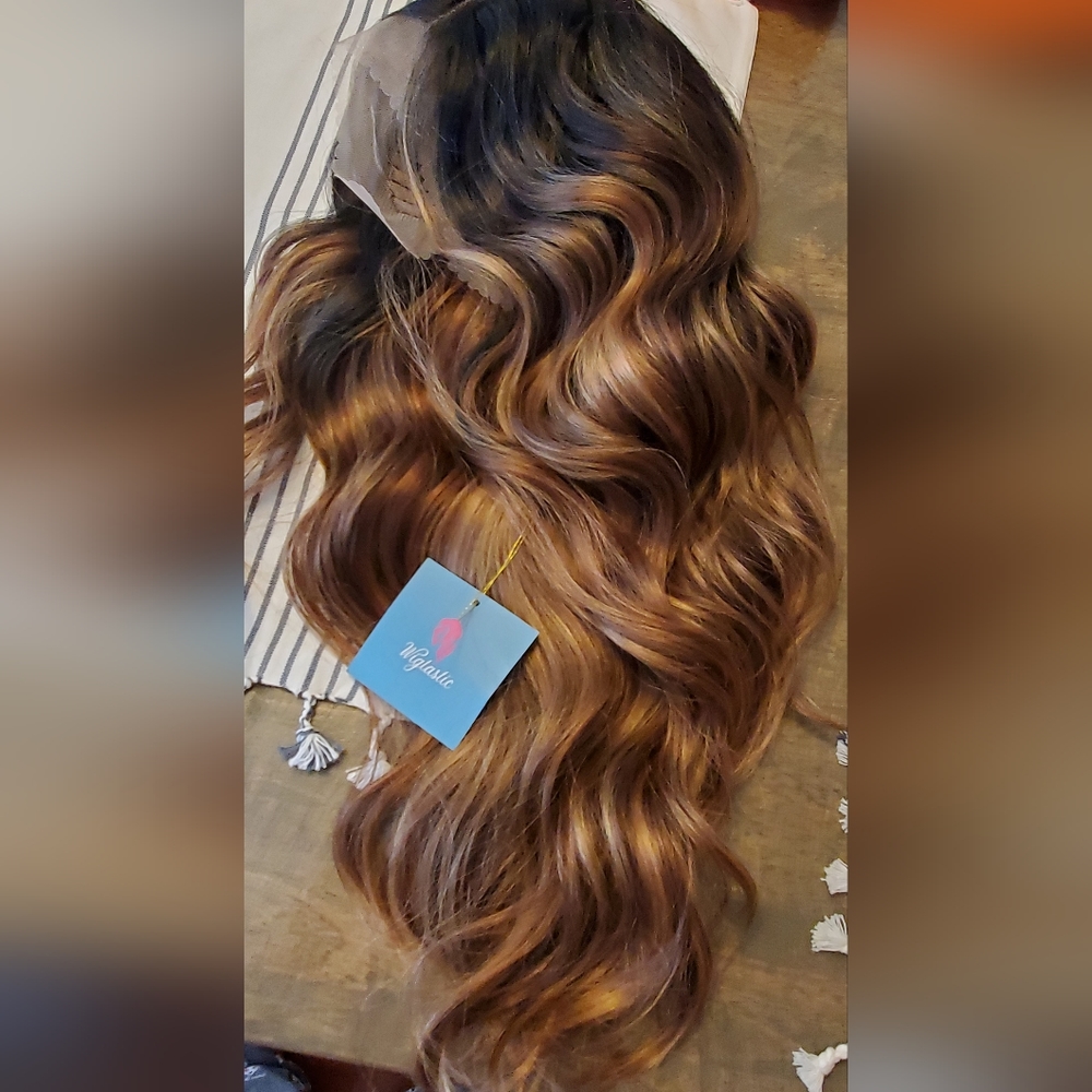 Wigtastic Parker, in New, highlighted brown, synthetic, lace front wig